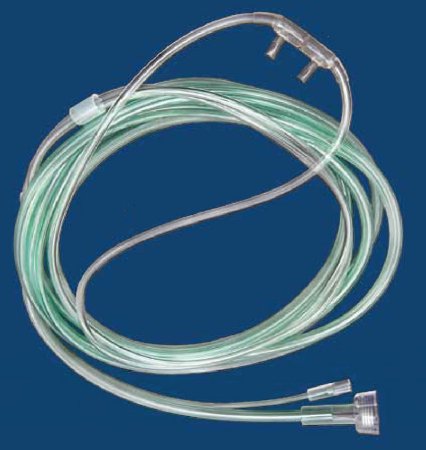 ETCO2 Nasal Sampling Cannula with O2 Delivery McKesson Pediatric Curved Prong / NonFlared Tip 7 Foot O2 Line