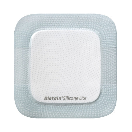 Thin Foam Dressing Biatain Silicone Lite With Border Film Backing Silicone Adhesive Square Sterile
