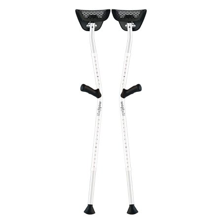 Saddle Style Underarm Crutches Mobilegs Ultra Youth / Adult / Tall Adult 4 Foot 9 Inch to 6 Foot 4 Inch User Height Aluminum Frame 300 lbs. Weight Capacity