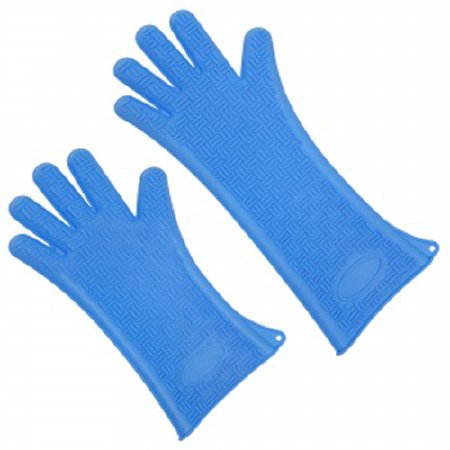 Heat Resistant Glove Silicone Heat Glove One Size Fits Most Silicone Blue