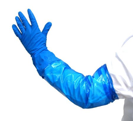 Utility Glove Sleeve Gloves Nitrile Green / Blue Elastic Cuff NonSterile