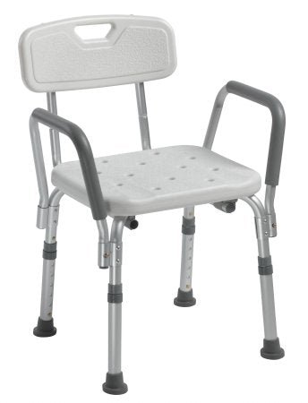 Bath Bench drive Padded Removable Arms Aluminum Frame With Backrest 16 Inch Seat Width 300 lbs. Weight Capacity