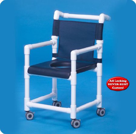 Shower Chair ipu Fixed Arms PVC Frame Mesh Backrest