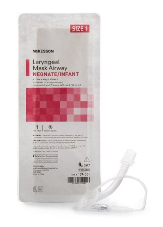 Curved Laryngeal Mask McKesson Size 1 4 mL Cuff PVC Single Patient Use Sterile