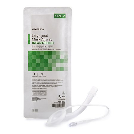 Curved Laryngeal Mask McKesson Size 2 10 mL Cuff PVC Single Patient Use Sterile