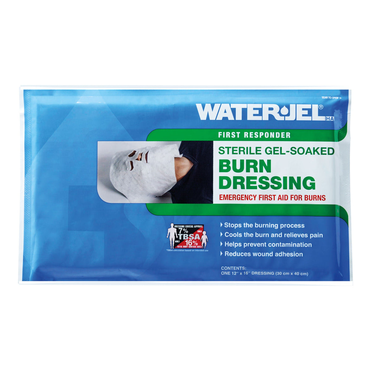 Water-Jel First Responder Hydrogel Burn Dressing Face Sheet 12 x 16 Inch
