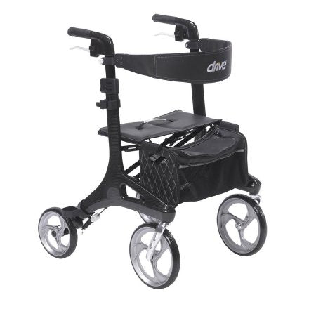 4 Wheel Rollator drive Nitro Elite CF Black Adjustable Height / Lightweight / Folding Carbon Fiber Frame