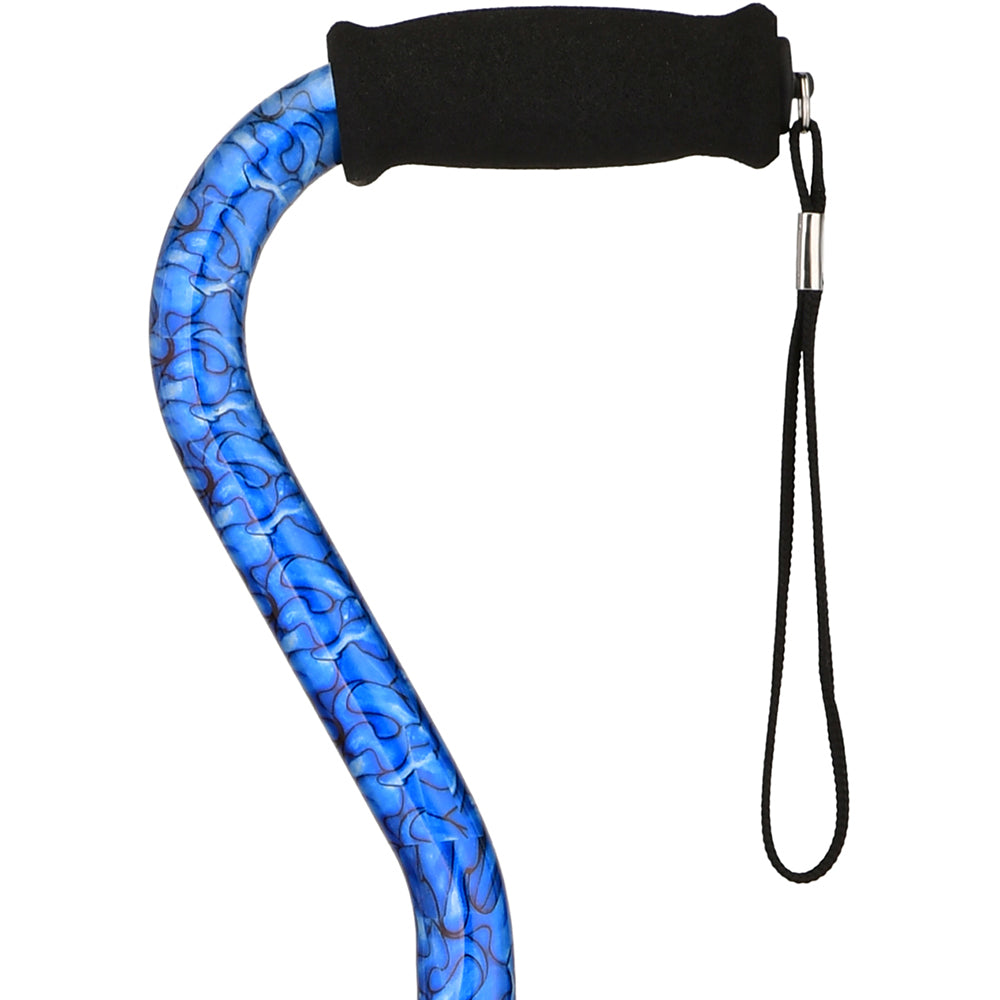 Heavy Duty Walking Cane With Offset Handle And Strap