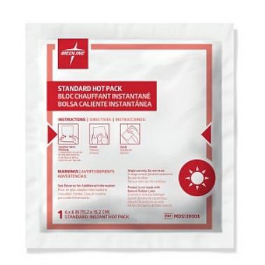 Instant Hot Pack Medline Plastic / Sodium Acetate Disposable
