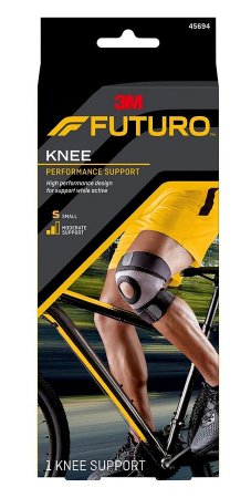 Knee Brace 3M Futuro Sport Moisture Control Pull-On / Hook and Loop Strap Closure Knee Circumference Left or Right Knee