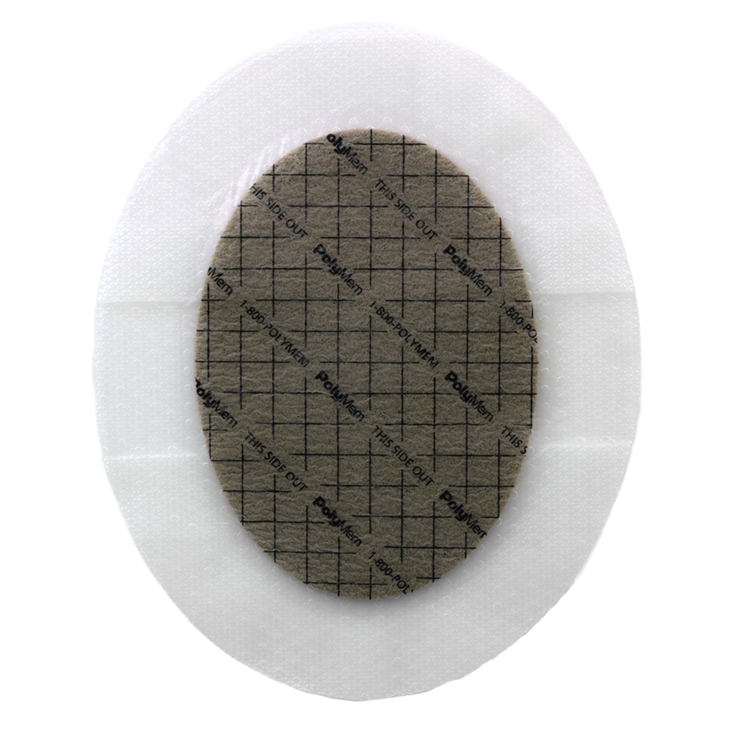 PolyMem Silver Foam Dressing 6-1/2 x 8-1/5 Inch Sterile Oval Dressing