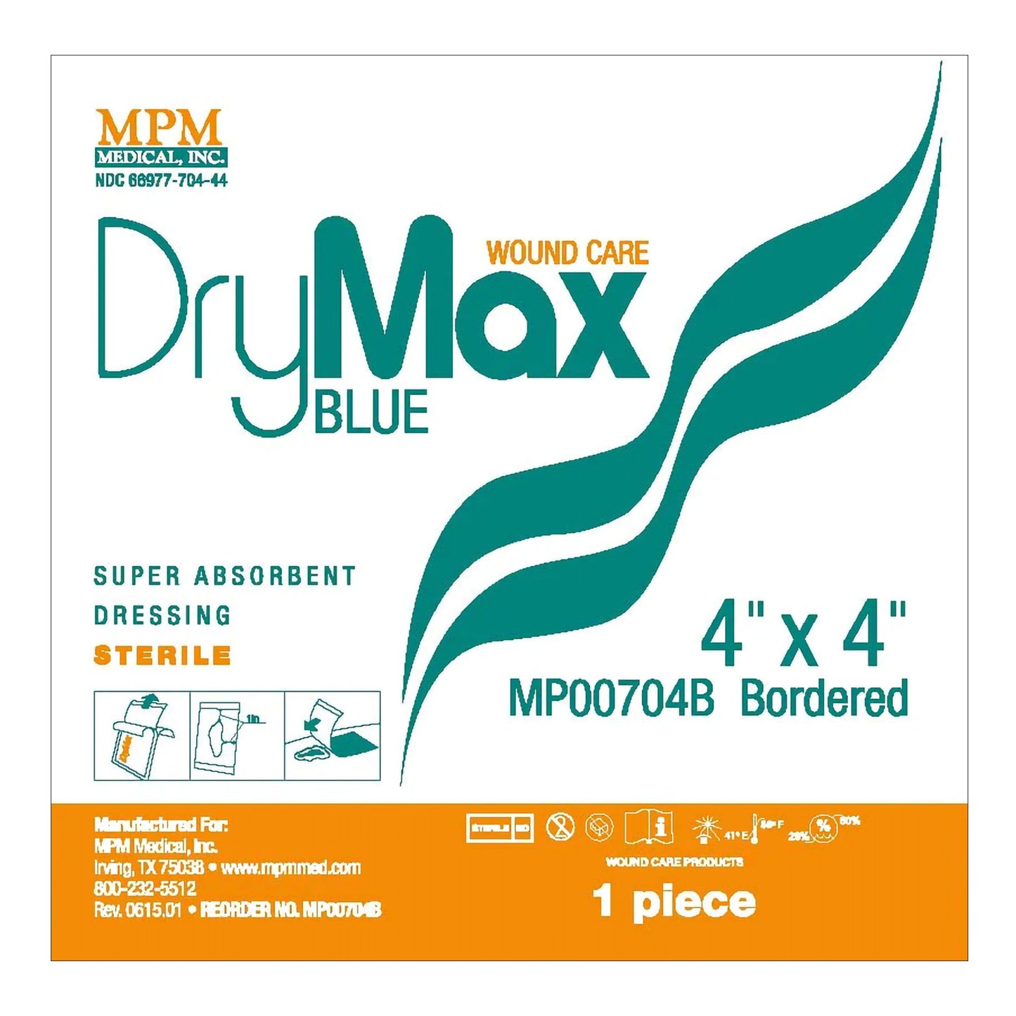 DryMax Blue Super Absorbent Adhesive Dressing 4 x 4 Inch – Sterile