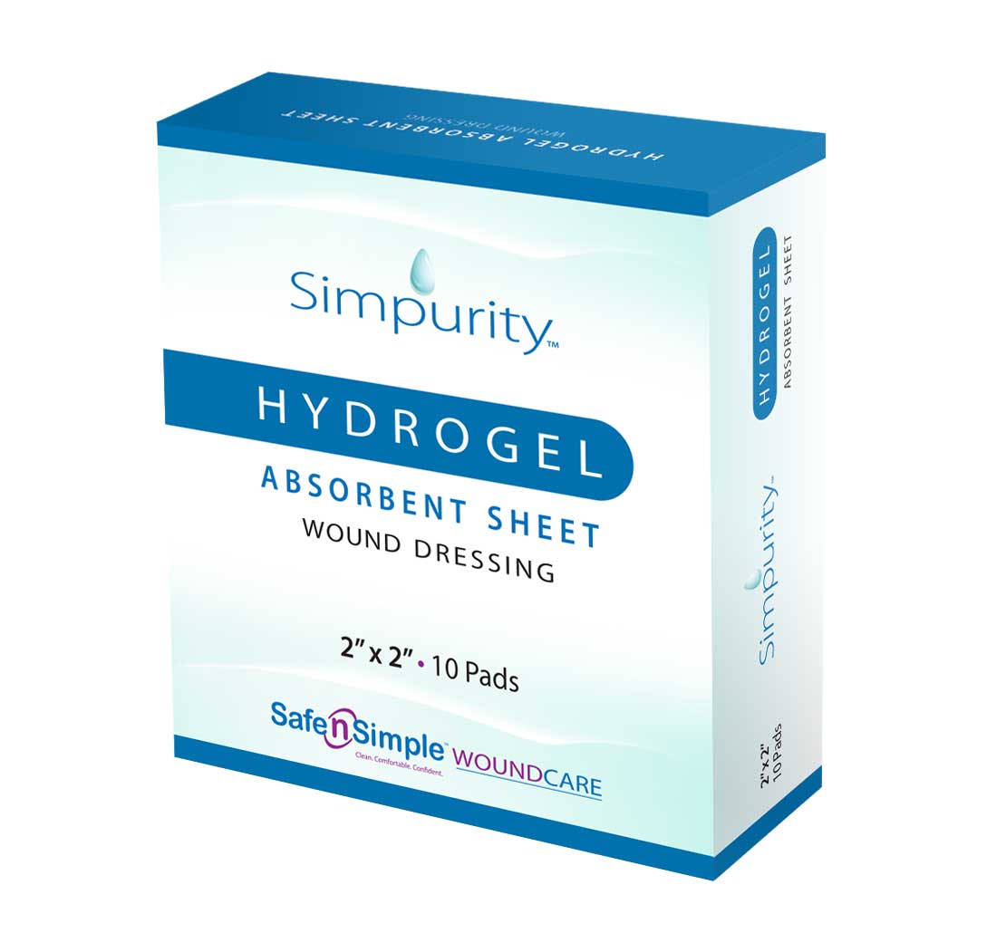 Safe N Simple Simpurity Hydrogel Wound Dressing Sheet 2 x 2 Inch Sterile