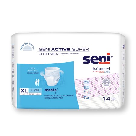 Underwear Seni Active Super Pull On with Tear Away Seams X-Large Disposable Moderate Absorbency