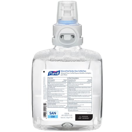 Hand Sanitizer Purell Advanced Green Certified 1,200 mL Ethyl Alcohol Foaming Dispenser Refill Bottle