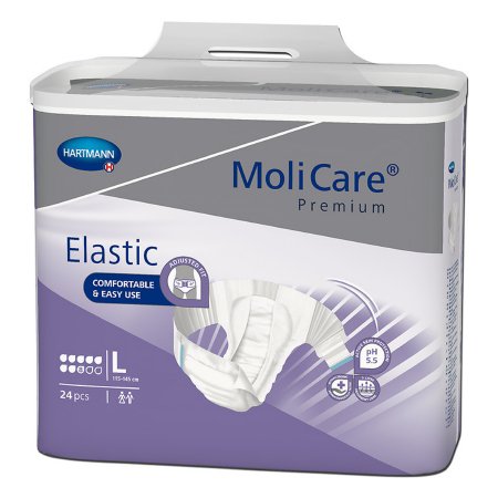 Unisex Adult Incontinence Brief MoliCare Premium Elastic 8D Medium Disposable Heavy Absorbency