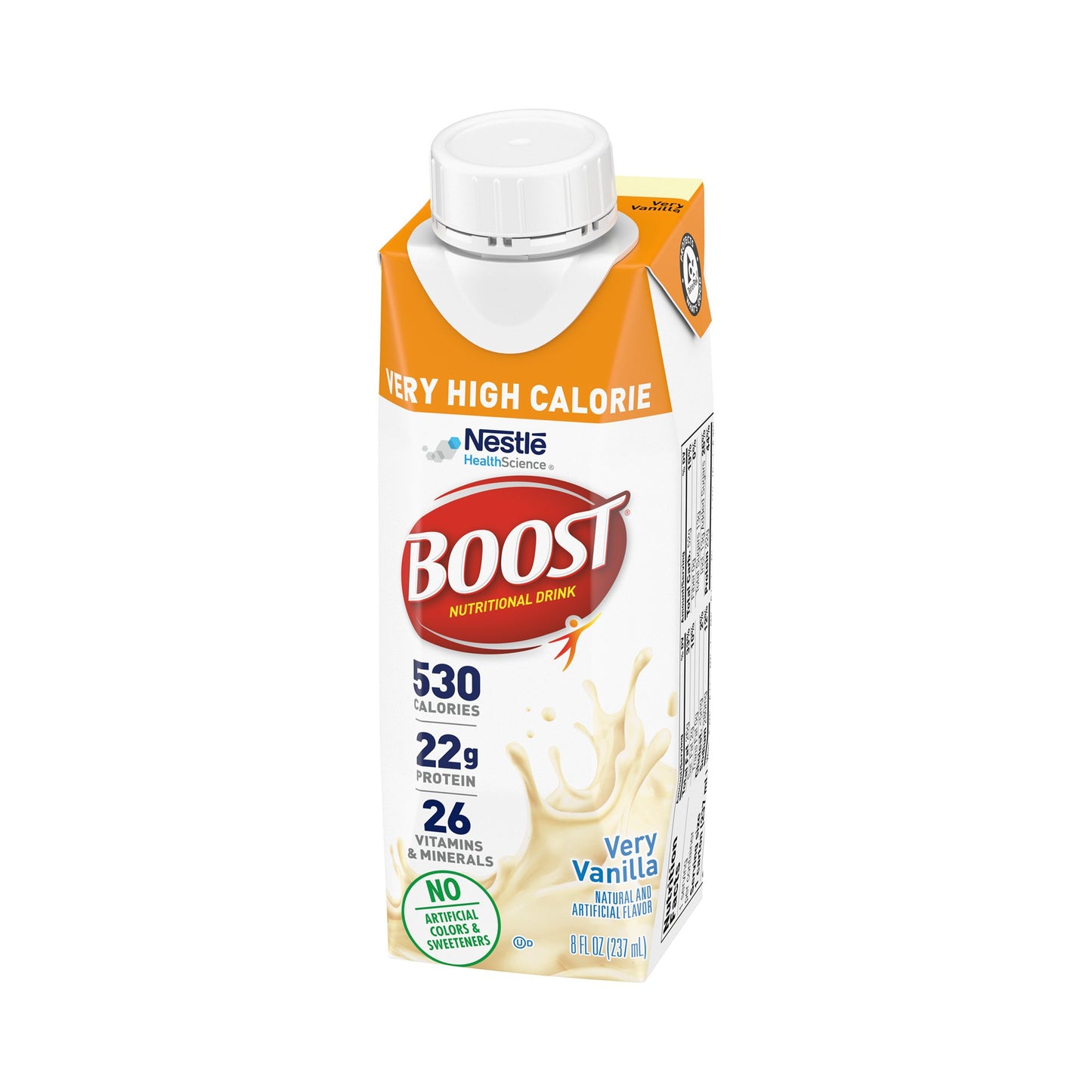 Boost Very High Calorie Oral Nutritional Supplement Very Vanilla 8 oz Reclosable Carton