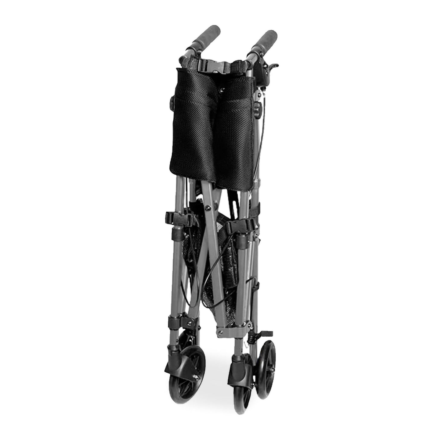 4 Wheel Rollator EZ Fold-N-Go Rollator Black Walnut Adjustable Height / Folding Aluminum Frame