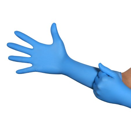 Utility Glove Micro-Touch Central Supply SPD Plus Nitrile Blue 16 Inch Beaded Cuff NonSterile