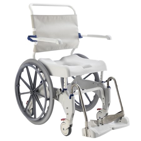Commode / Shower Chair AQUATEC OCEAN ERGO Swing-Away Arms Steel Frame With Backrest 19 Inch Seat Width