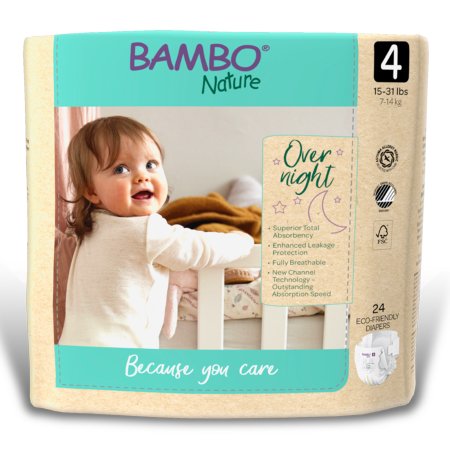 Baby Diaper Bambo Nature Size 4 Disposable Heavy Absorbency