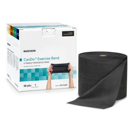 Exercise Resistance Band McKesson CanDo Black 5 Inch X 50 Yard X-Heavy Resistance