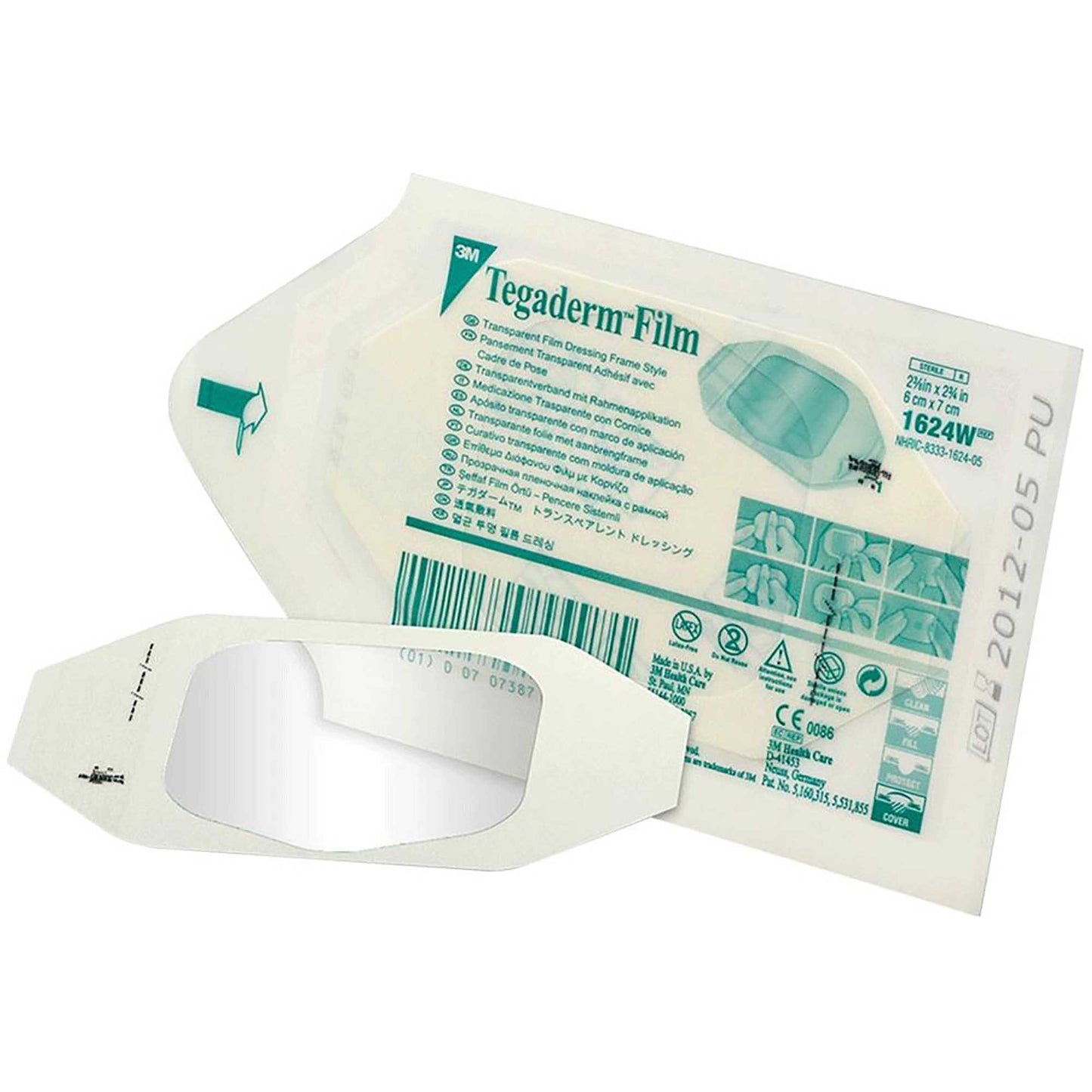 3M Tegaderm Transparent Film Dressing 4 x 4-3/4 Inch Sterile Frame Style Dressing with Label