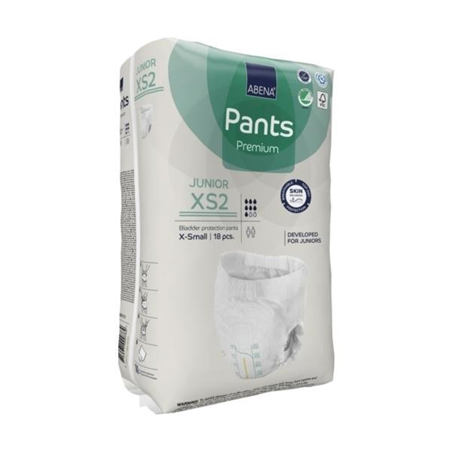 Unisex Youth Absorbent Underwear Abena Premium Pants Junior XS2 Pull On with Tear Away Seams X-Small Disposable Moderate Absorbency