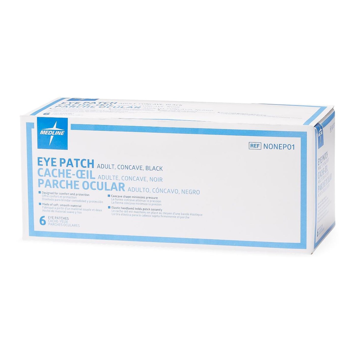 Medline Eye Patch with Elastic Band 2-3/4 x 2-3/4 Inch Black Fabric