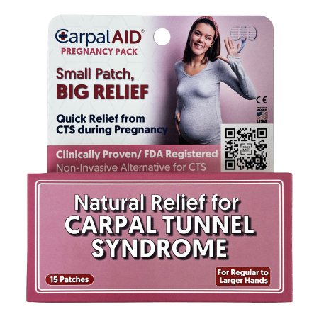 Hand-Based Carpal Tunnel Support Carpal AID Patch Pregnancy Plastic Left or Right Hand Clear