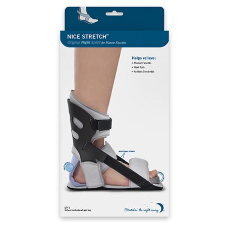 Plantar Fasciitis Night Splint with Ice Pack Nice Stretch Original with Polar Ice Large Buckle / Hook and Loop Closure