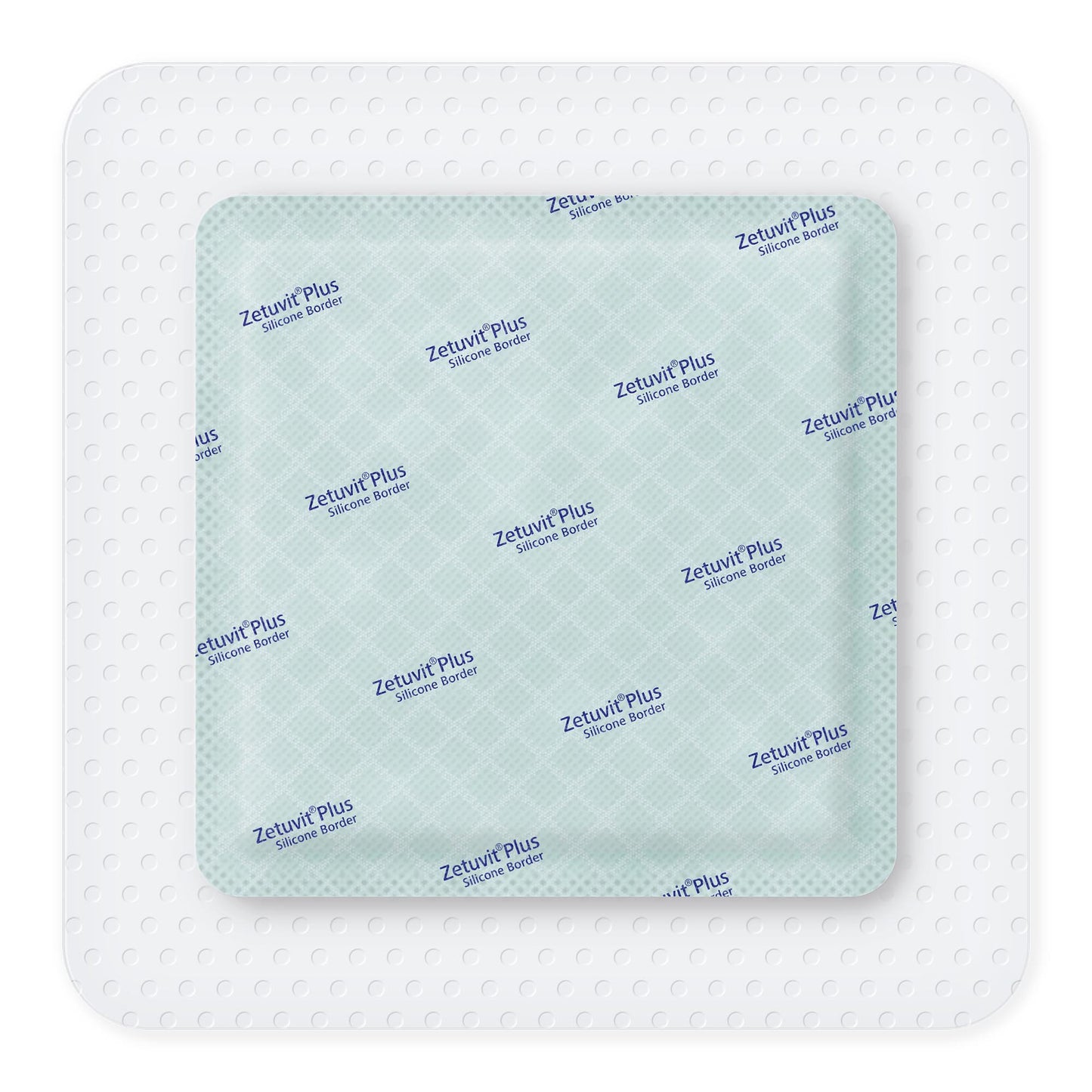 Zetuvit Plus Silicone Border Super Absorbent Dressing 6 x 6 Inch Sterile Silicone Adhesive Dressing