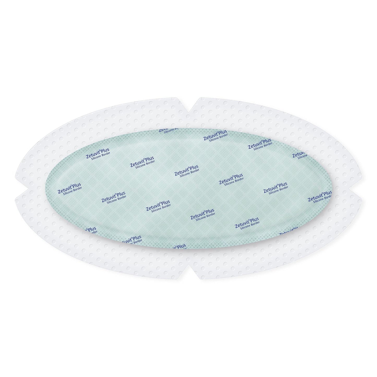 Zetuvit Plus Silicone Border Oval Super Absorbent Dressing 4.7 x 9 Inch Sterile Silicone Adhesive Dressing