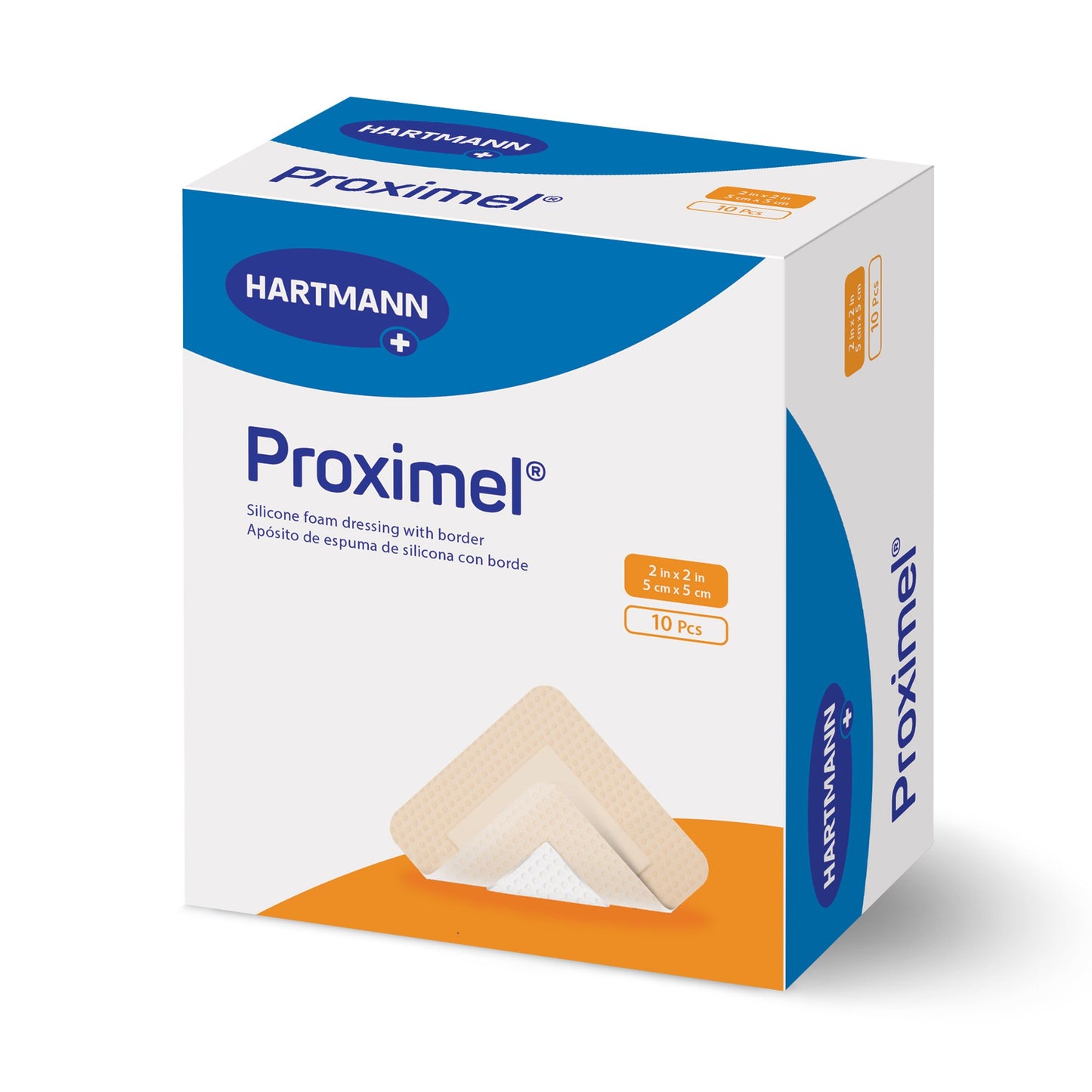 Proximel Silicone Foam Dressing 2 x 2 Inch Sterile Border Dressing
