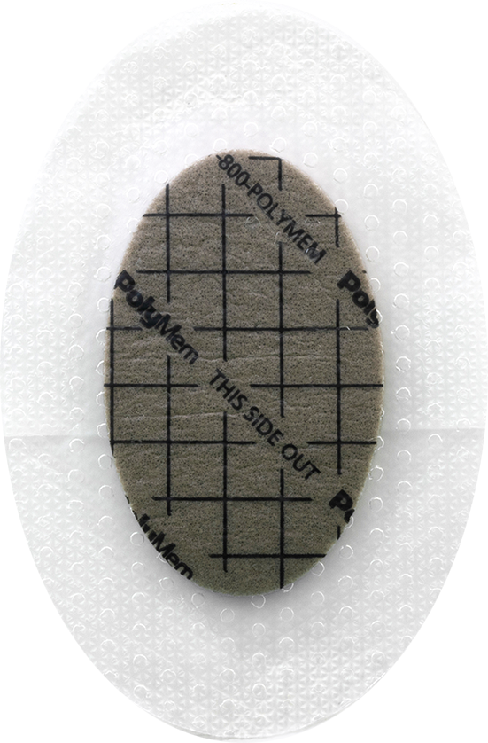 PolyMem Silver Foam Dressing 3-1/2 x 5 Inch Sterile Oval Dressing