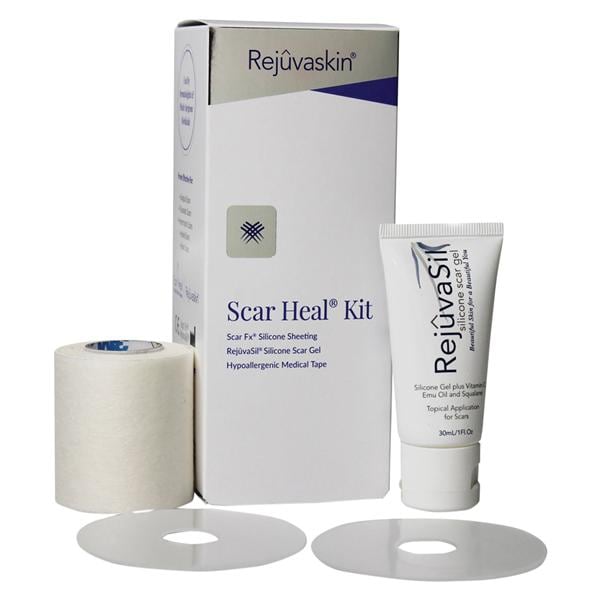 ScarHeal Breast Scar Therapy Kit Silicone Strips Pair with Gel 1 oz