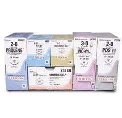 Nonabsorbable Suture with Needle Prolene Polypropylene PS-5 1/2 Circle Precision Reverse Cutting Needle Size