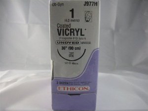 Absorbable Suture with Needle Coated Vicryl Polyglactin 910 CTX 1/2 Circle Taper Point Needle Size
