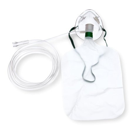 NonRebreather Oxygen Mask Elongated Style Pediatric Adjustable Head Strap / Nose Clip