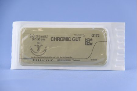 Absorbable Suture with Needle Chromic Gut SH 1/2 Circle Taper Point Needle Size 2 - 0