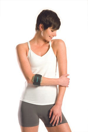 Pneumatic Tennis Elbow Support Aircast One Size Fits Most Hook and Loop Closure Armband Style Left or Right Arm 8 to 14 Inch Forearm Circumference Beige