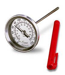 Dial Thermometer Temperature Range: 0-220 Degree Fahrenheit and 0-100 Degree Celsius