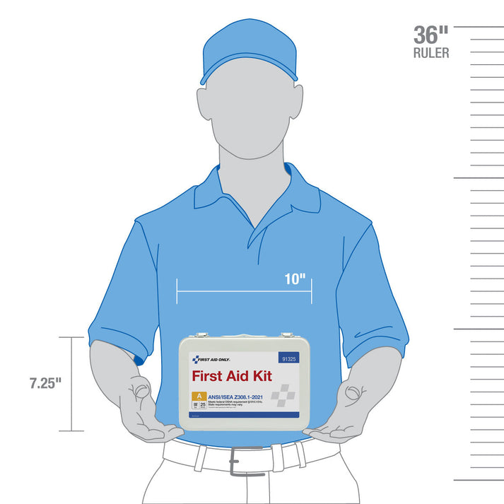 25 Person ANSI A Metal First Aid Kit 2021 Compliant OSHA Ready