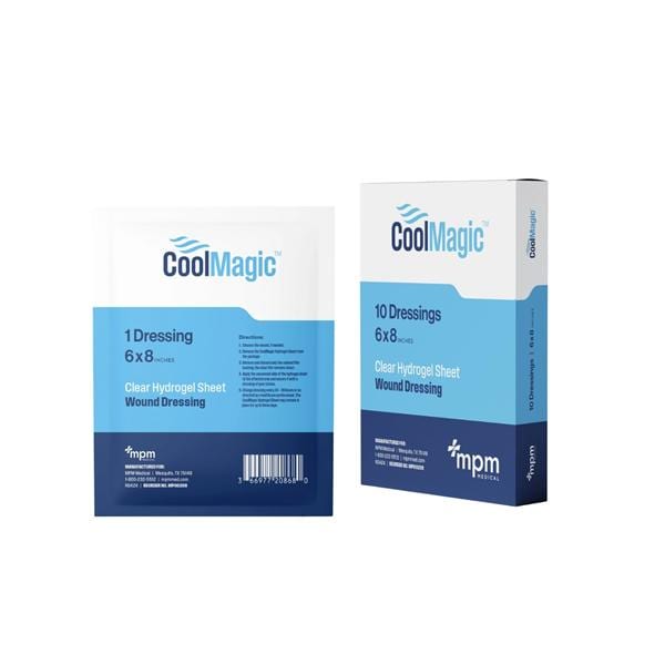 CoolMagic Hydrogel Wound Dressing Sheet 6 x 8 Inch Sterile
