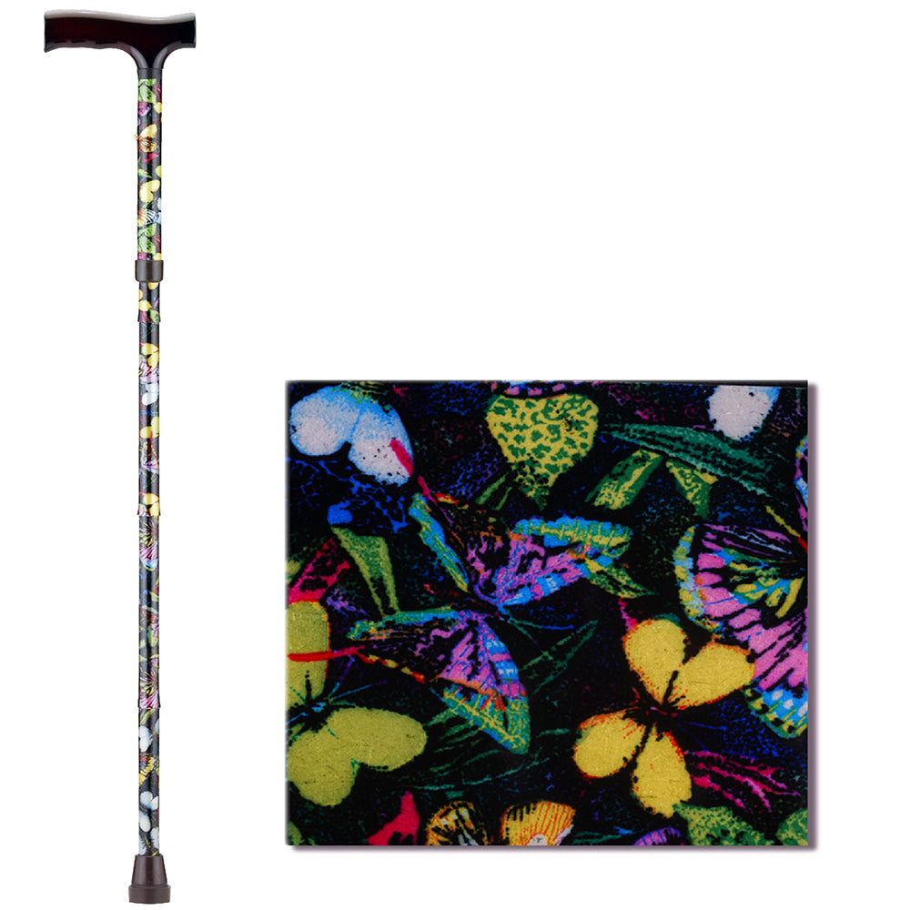 Folding Cane With Wood Grip Handle