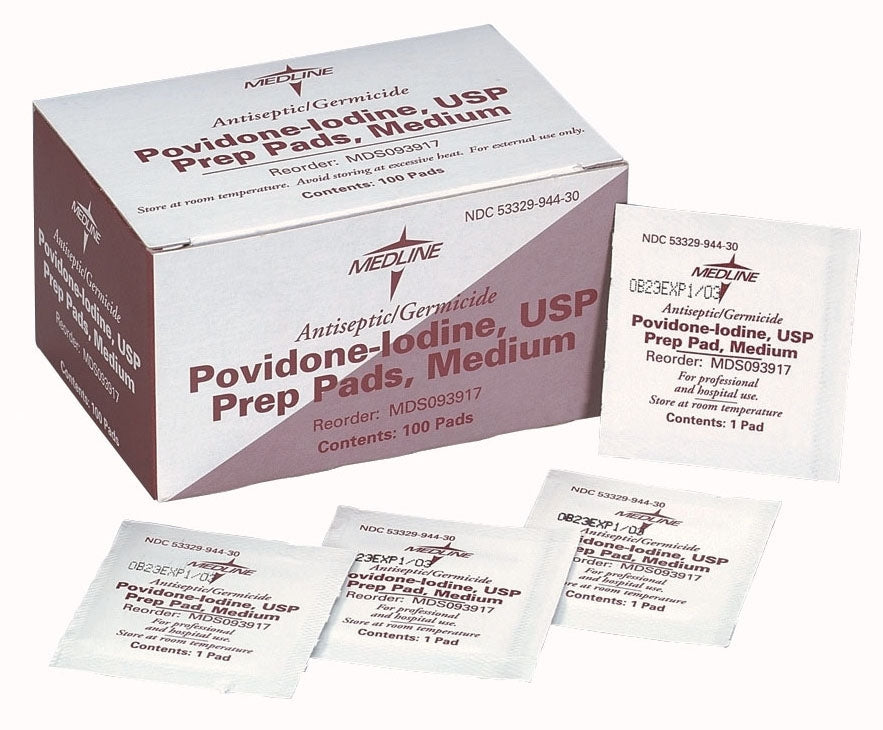 Medline PVP Prep Pad 10% Povidone-Iodine Medium NonSterile Individual Packet