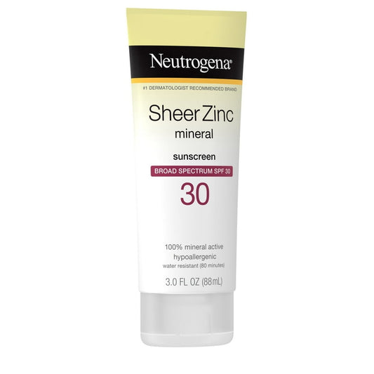 Sunscreen Neutrogena Sheer Zinc Dry-Touch SPF 30/50 Lotion 3 oz. Tube