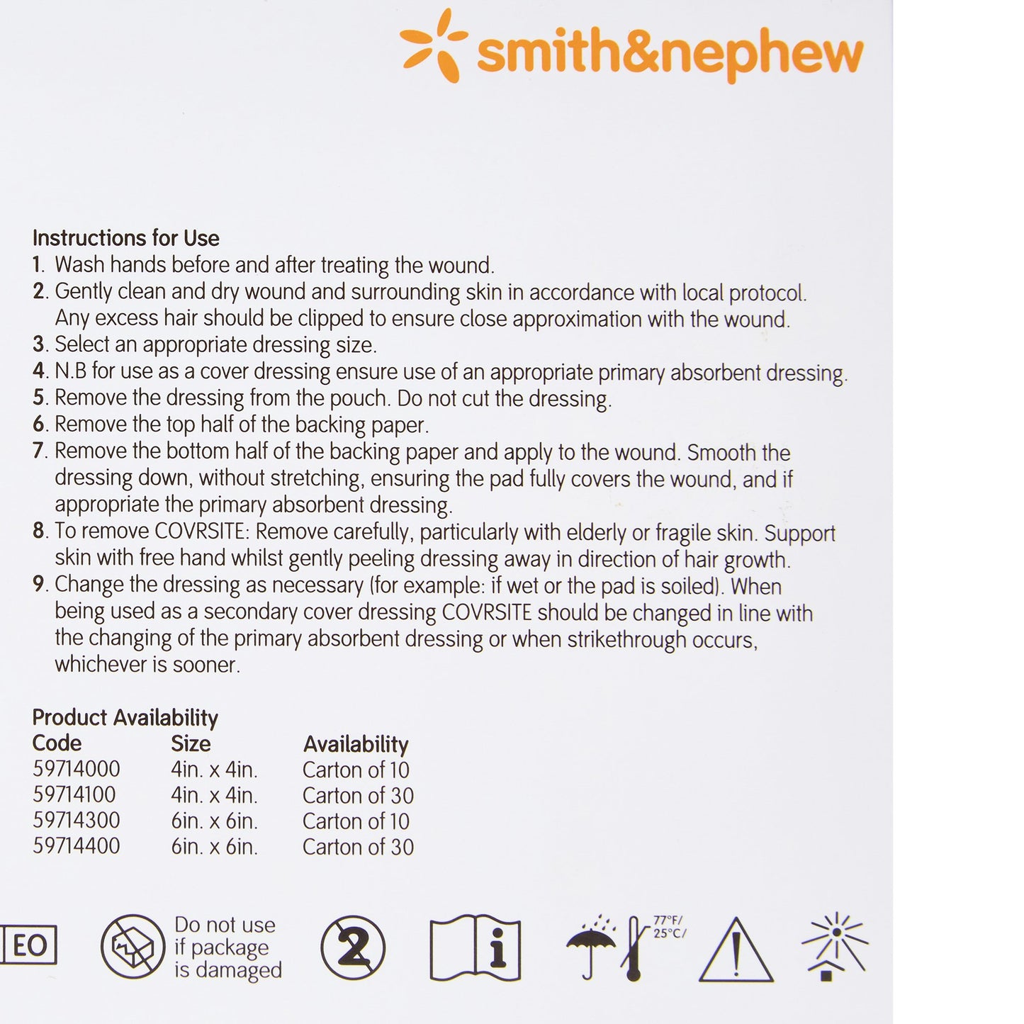 Covrsite Composite Dressing, 4 x 4 Inch, NonSterile, Film Backing