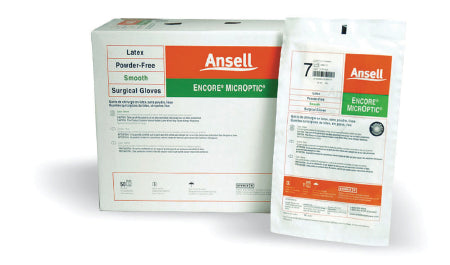 Surgical Glove ENCORE Latex Micro Sterile Latex Standard Cuff Length Micro-Textured Brown Chemo Tested
