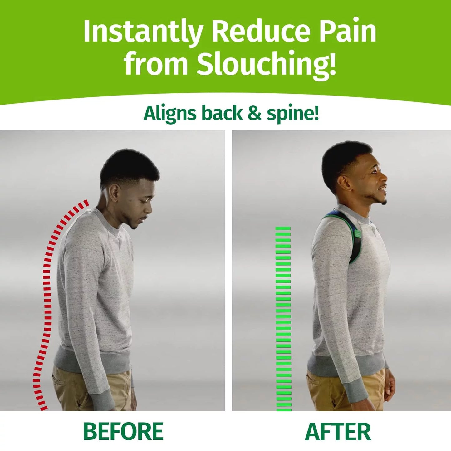Hempvana Straight 8 Adjustable Lightweight Posture Corrector Brace Instant Relief for Text Neck and Poor Posture